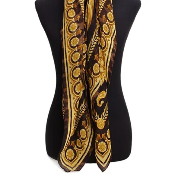 VERSACE Wild Barocco Silk Twill Scarf